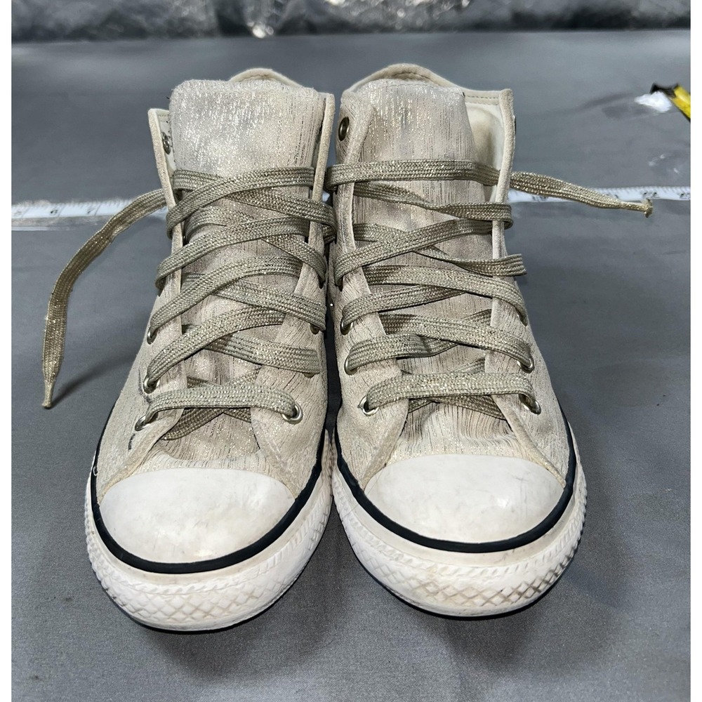Converse Chuck Taylor All Star Shoes Youth Size 3 Gold Leather High Top 662798C